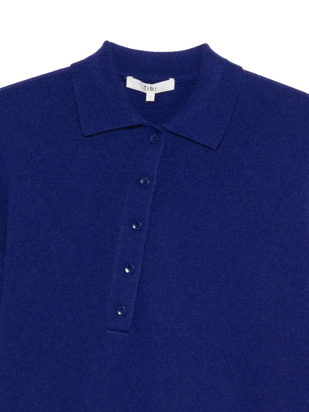 Tibi Button-details Polo Top In Blue