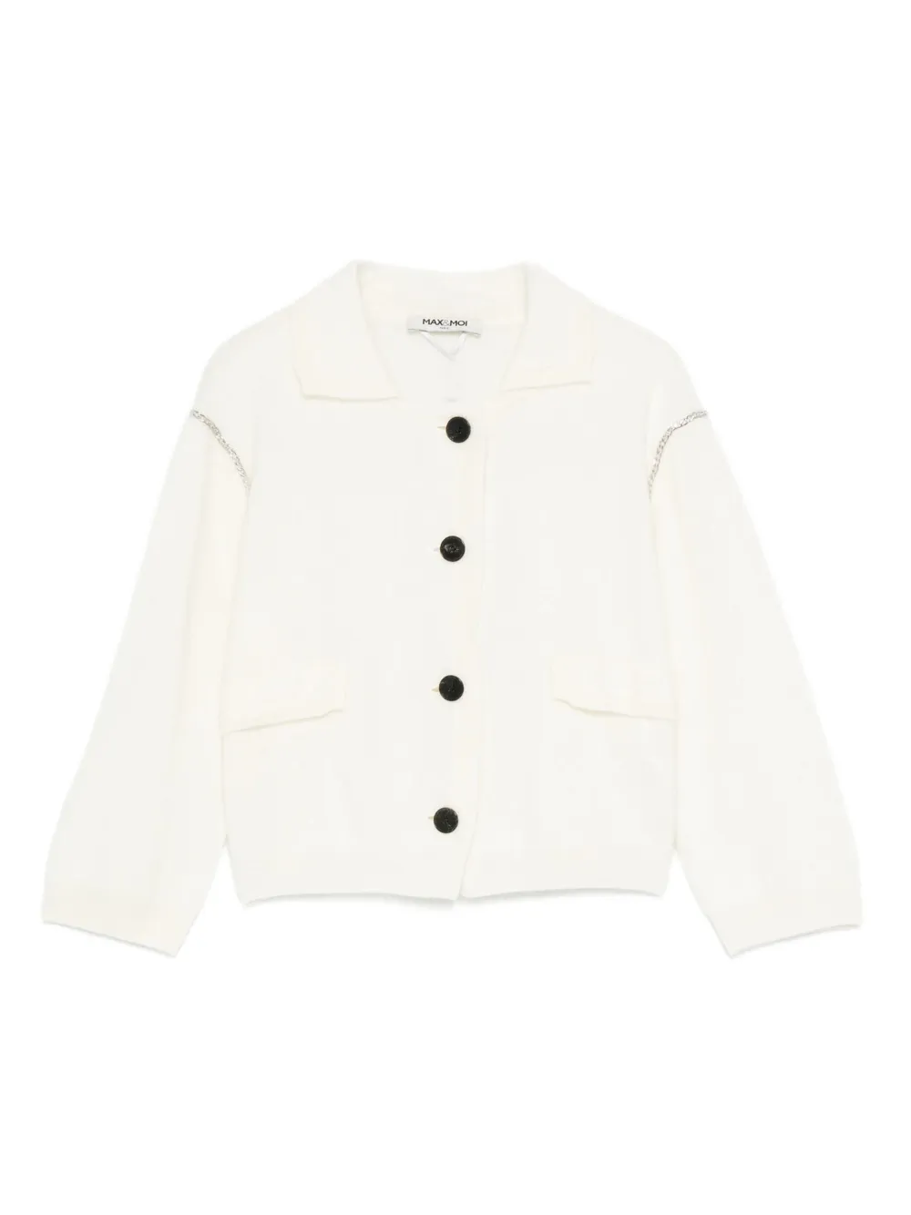 Max & Moi chain-trimmed button-up jacket | White | Image 1