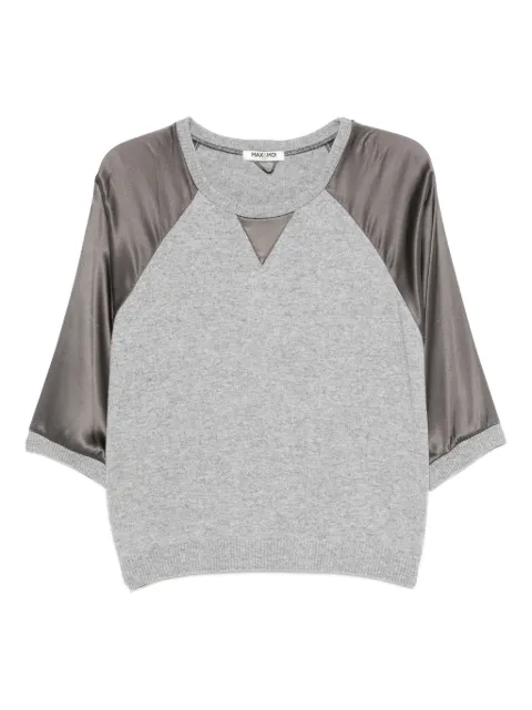 Max & Moi raglan-sleeve satin-panel T-shirt