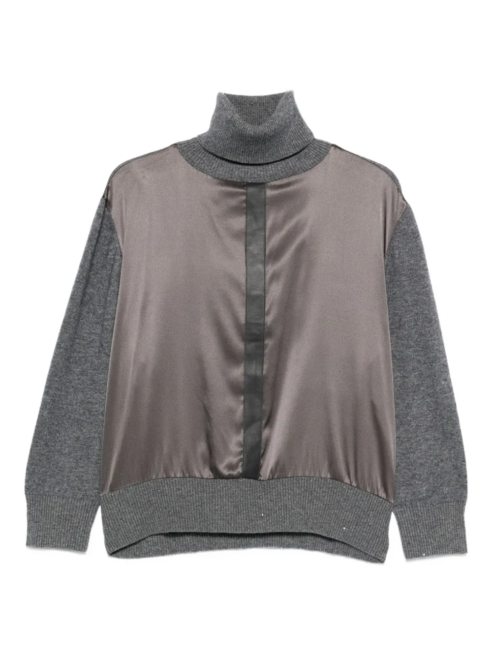 Max & Moi Pumpky Roll-neck Sweater In Gray