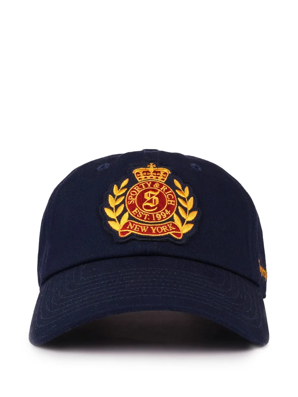 Sporty & Rich crest baseball cap hat | Blue | Image 1