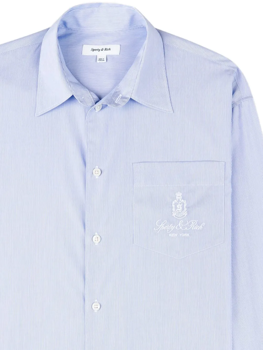 Sporty & Rich striped embroidered shirt - Blauw