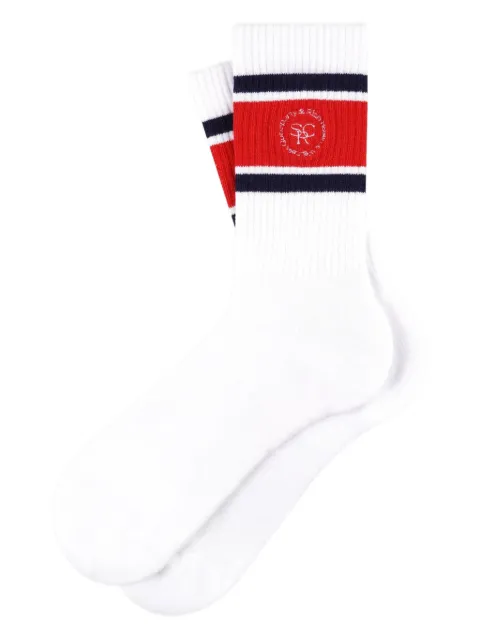 Sporty & Rich stripe logo socks