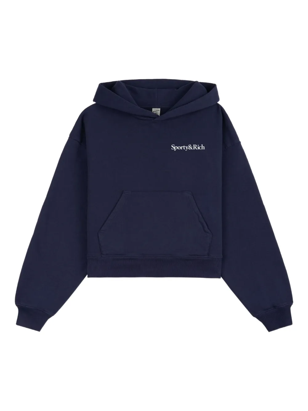 Sporty & Rich logo-print long-sleeve hoodie | Blue | Image 1
