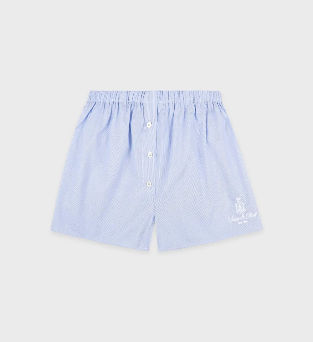 Sporty & Rich striped button-fly shorts | Blue | Image 1