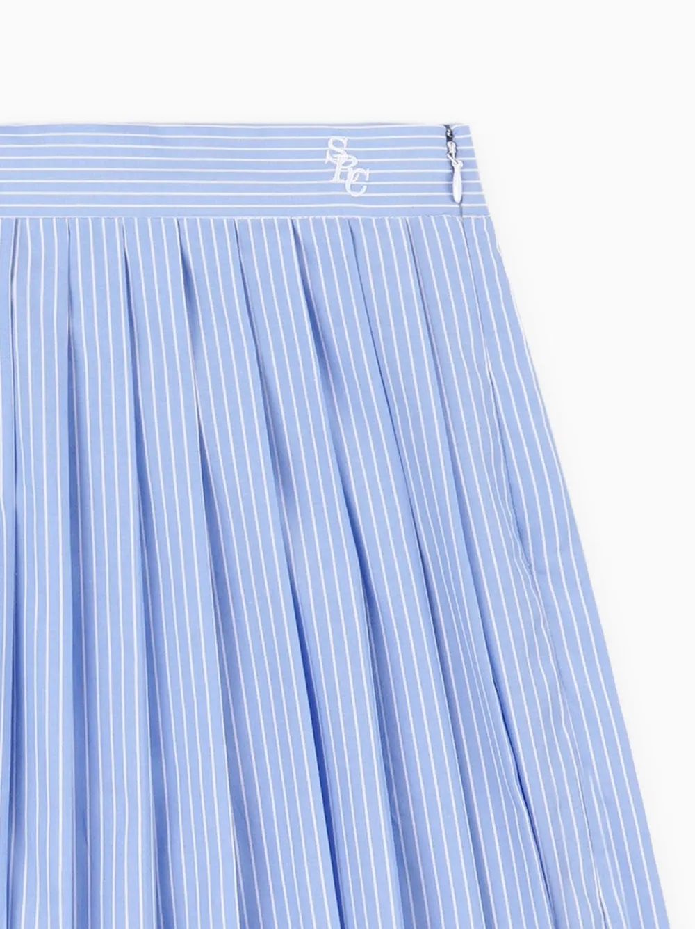 Sporty & Rich pleated striped mini skirt - Blauw