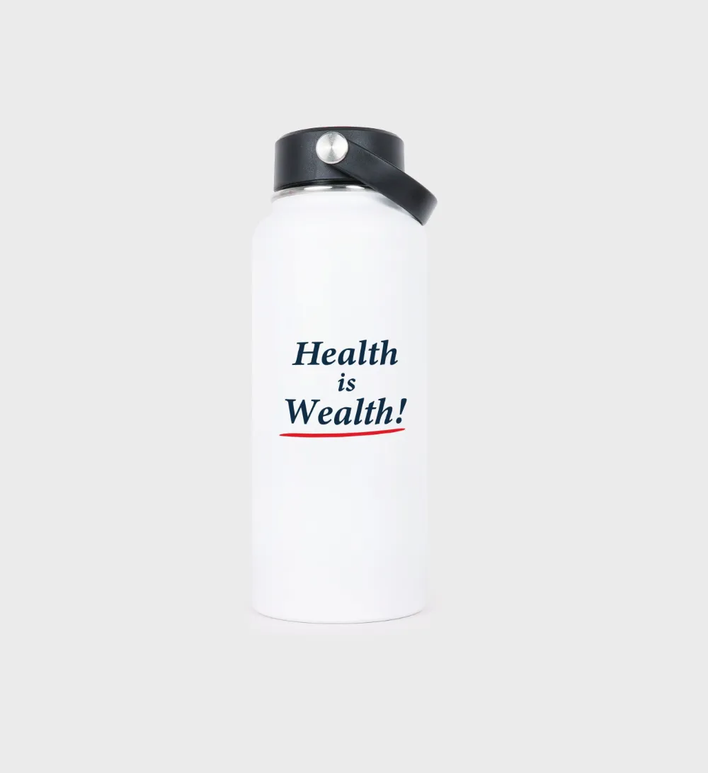 Sporty And Rich Health Is Wealth Bottle In White