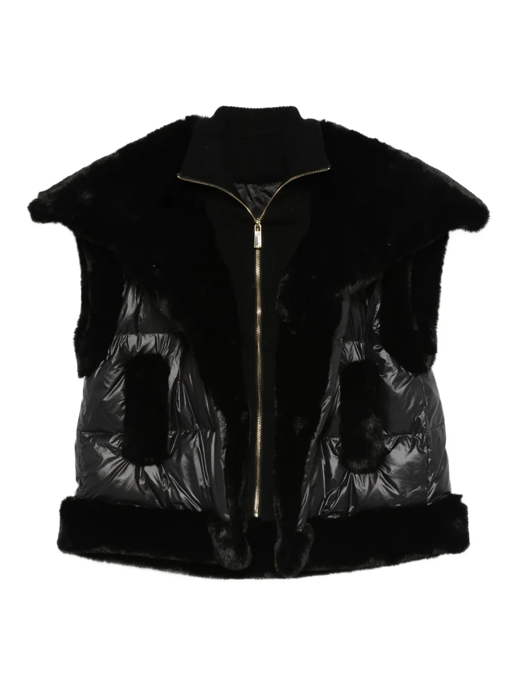 Max & Moi Divana faux-fur quilted gilet | Black | Image 1