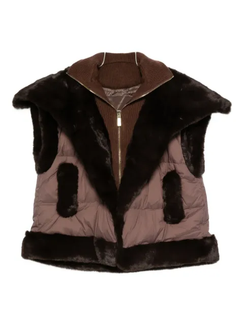 Max & Moi fur-trimmed quilted gilet