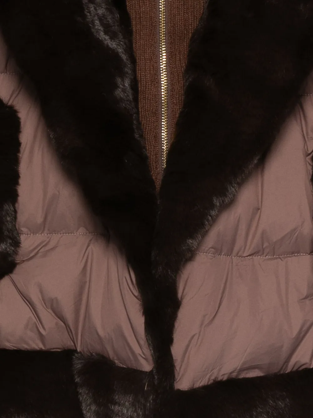 Max & Moi Fur-trimmed Quilted Gilet In Brown