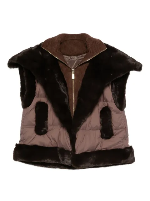 Max & Moi fur-trimmed quilted gilet