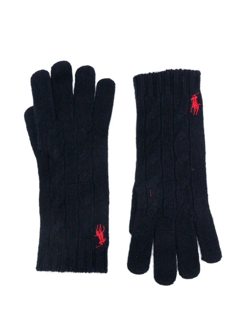 Polo Ralph Lauren logo-embroidered knitted gloves | Blue | Image 1