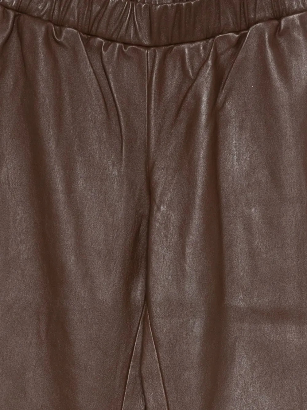 Max & Moi Elasticated Leather Leggings In Brown
