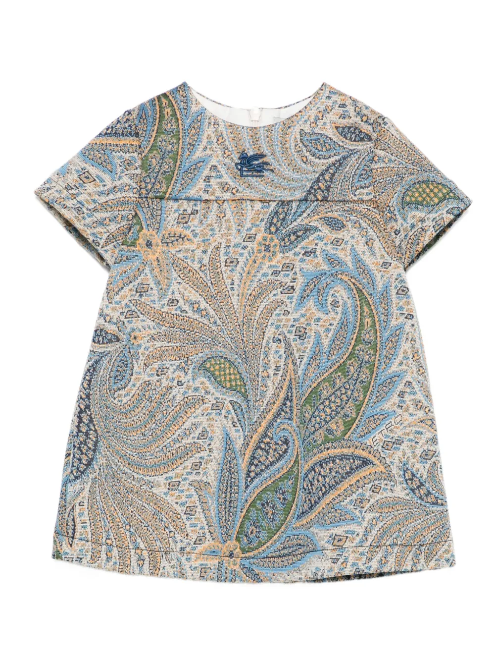 ETRO KIDS paisley-pattern embroidered-logo dress | Neutrals | Image 1