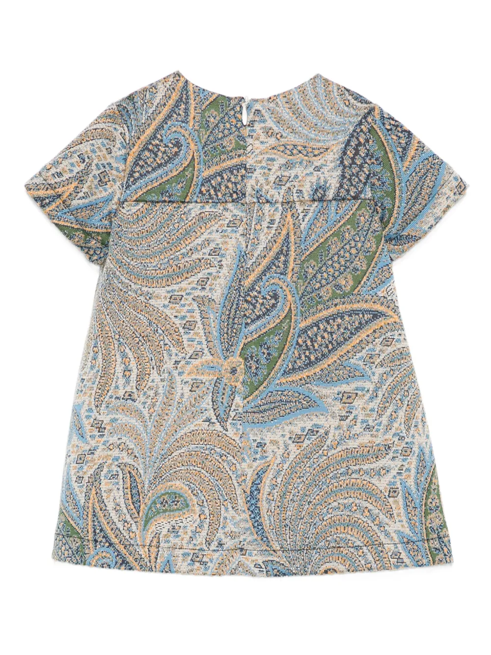 ETRO KIDS paisley-pattern embroidered-logo dress - Beige