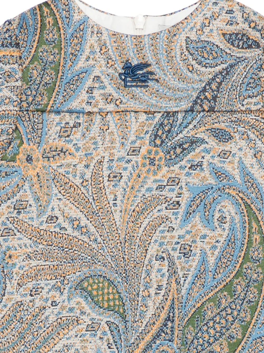 ETRO KIDS Jurk met geborduurd logo en paisley-print Beige