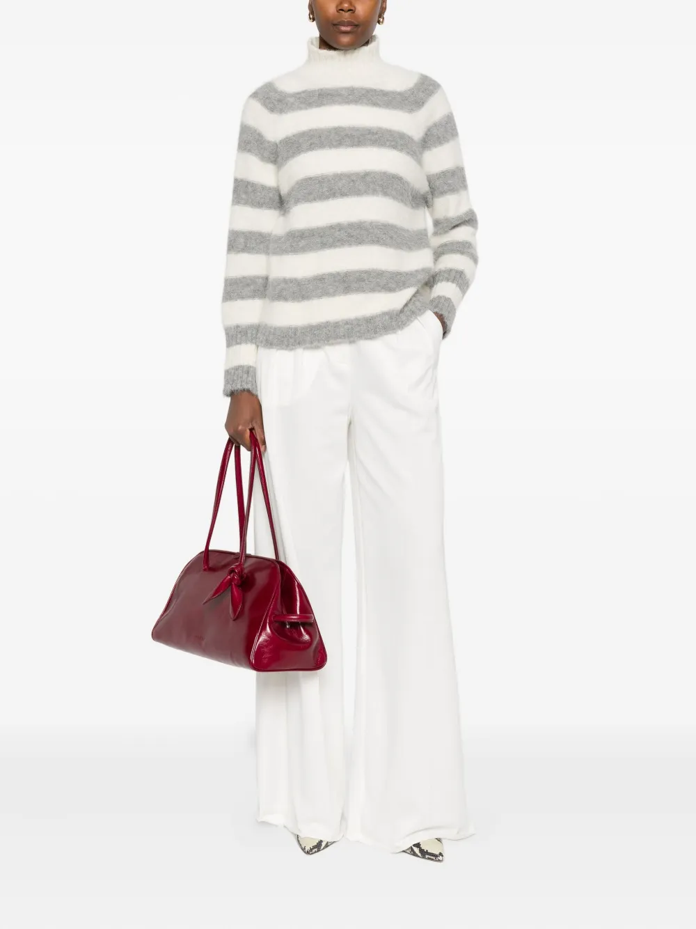 Antonelli Striped Long-sleeved Sweater In Multi