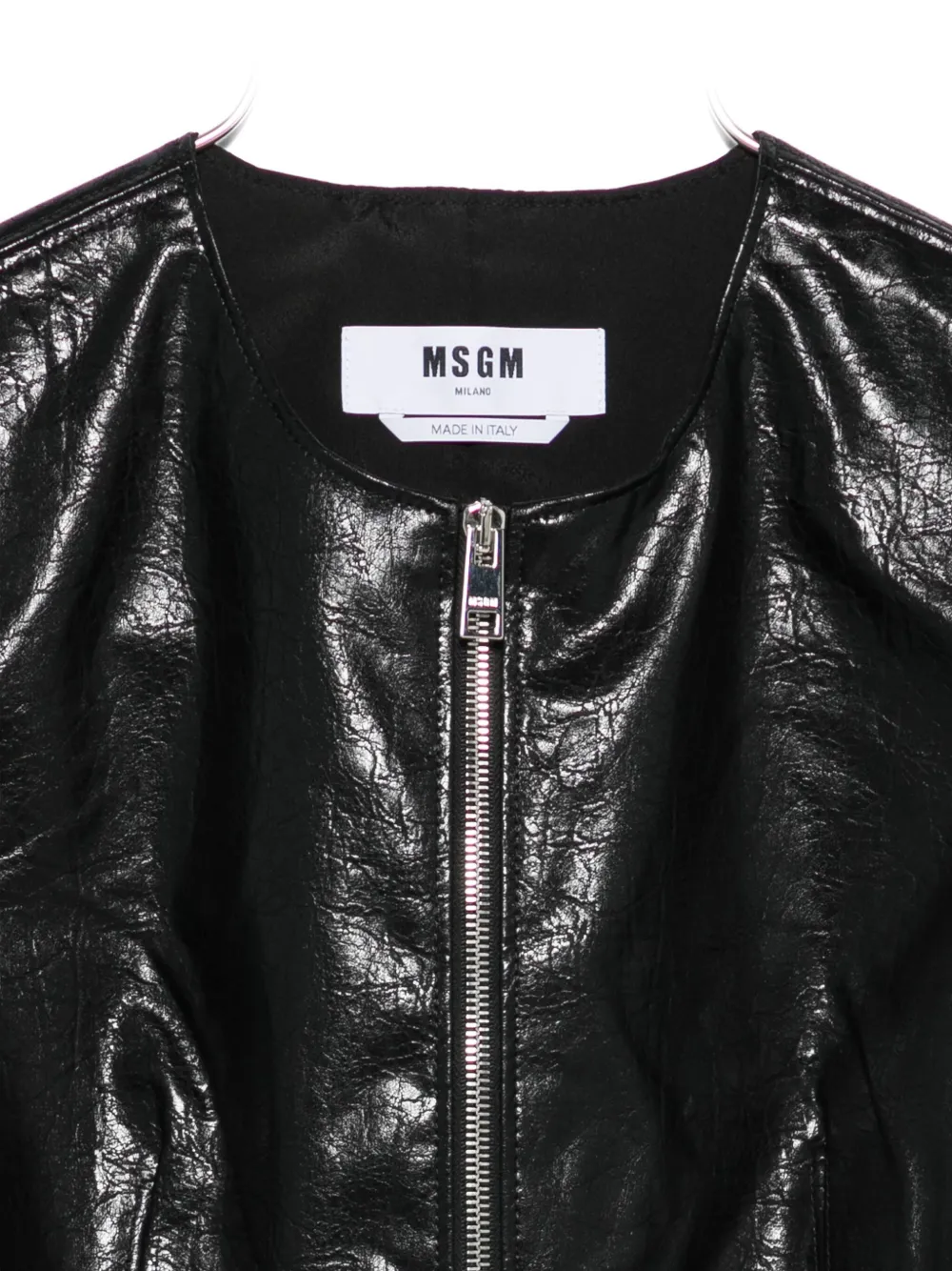 Msgm Zip-front Sleeveless Top In Black