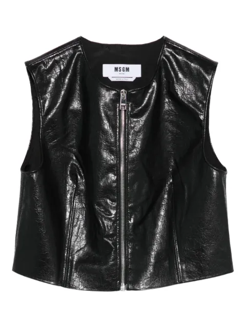MSGM zip-front sleeveless top