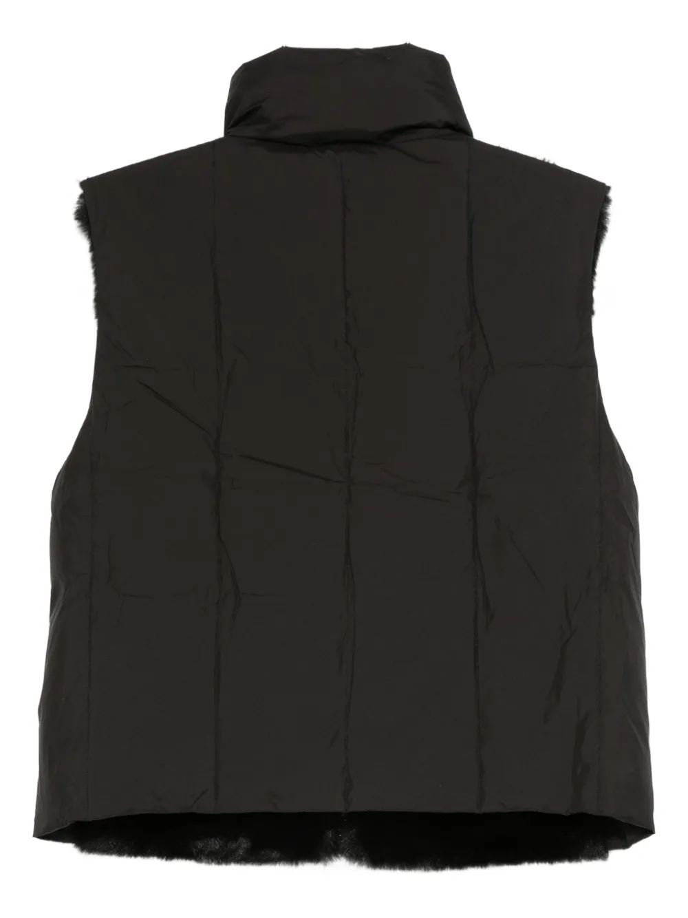 Max & Moi Dualita Faux-fur Sleeveless Gilet In Black