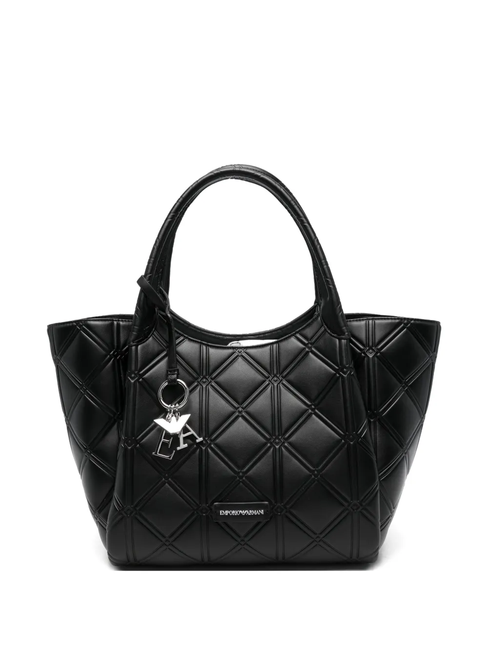 Emporio Armani quilted logo-charm tote bag | Black | Image 1