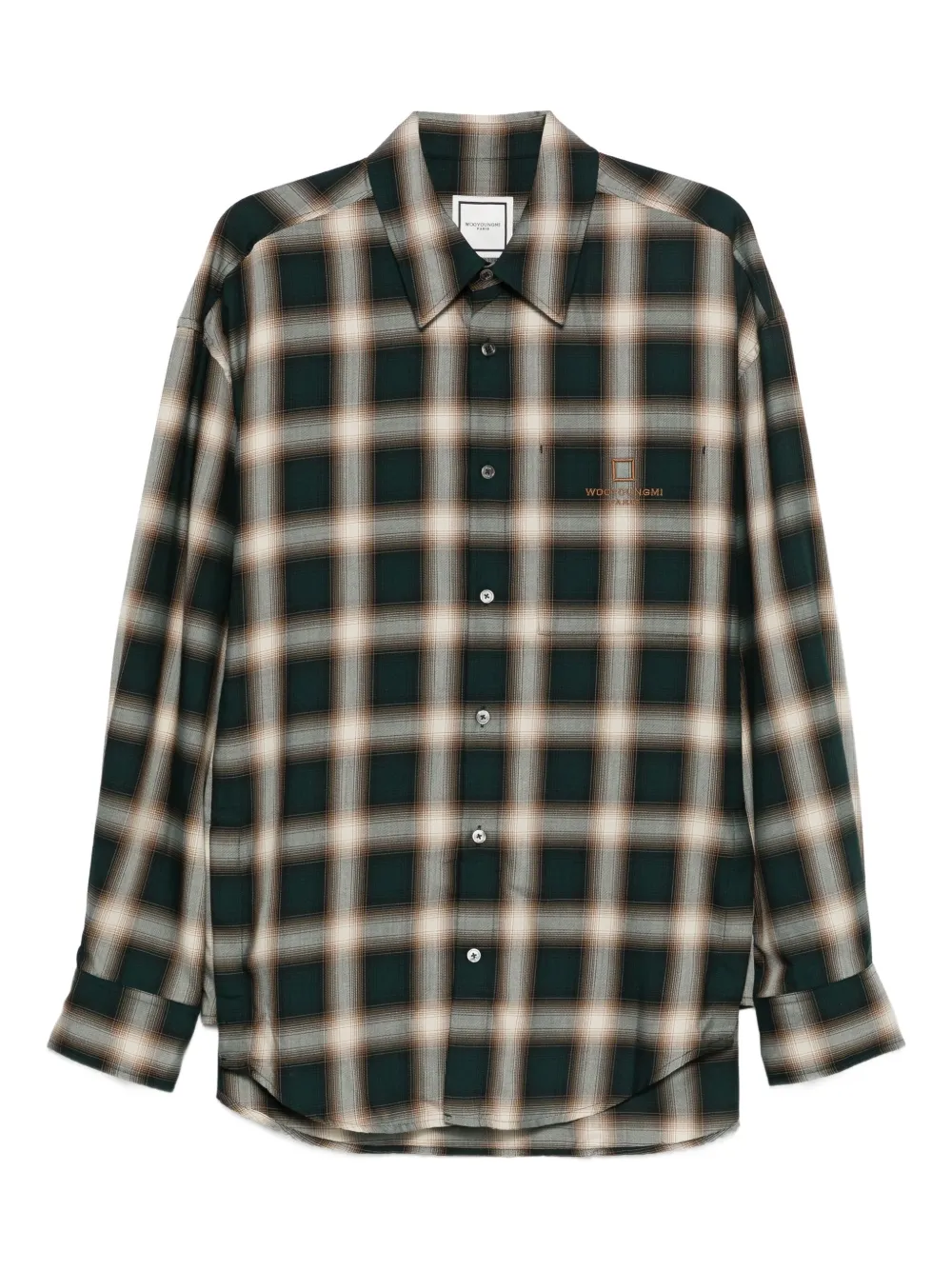 Wooyoungmi plaid pocket shirt | Green | Image 1