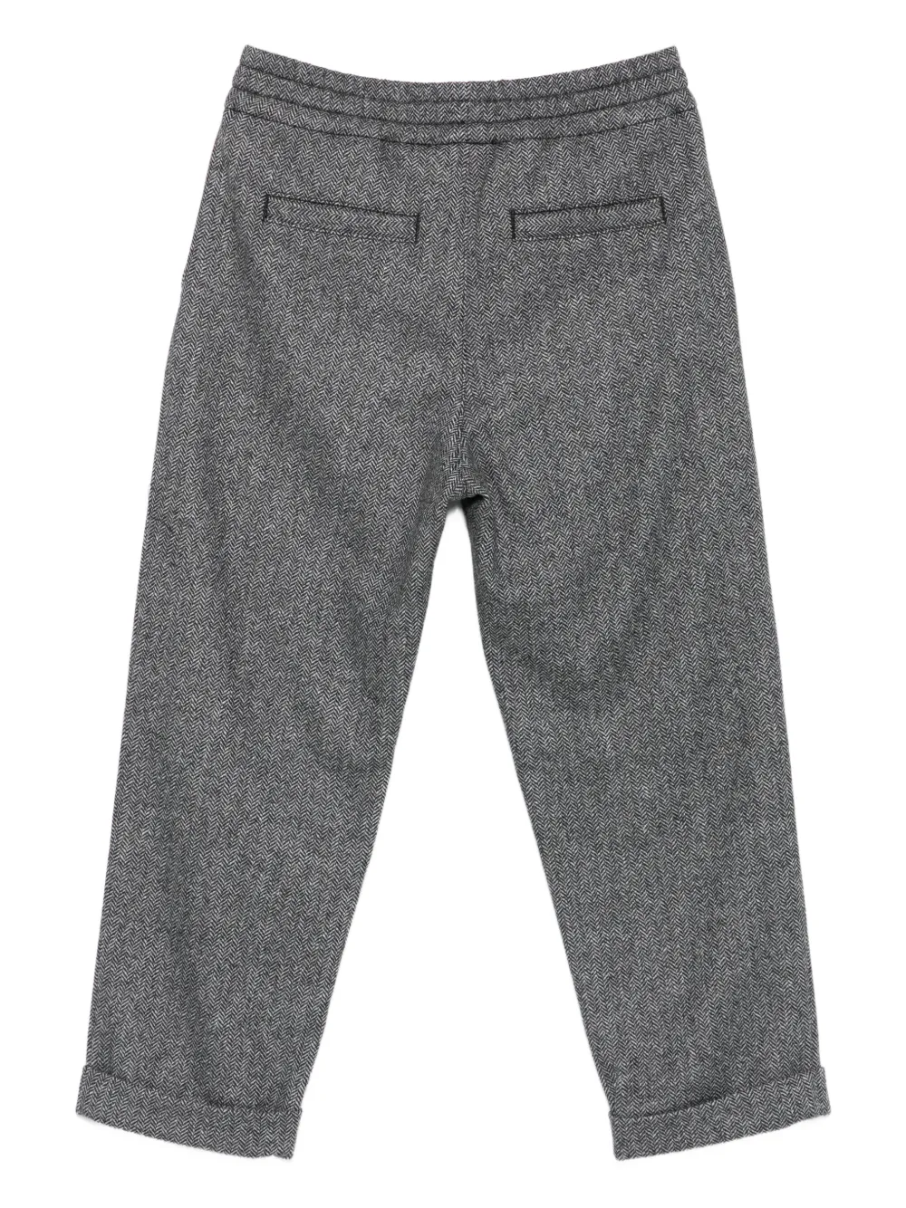 Dolce & Gabbana Kids herringbone drawstring trousers | Boys Casual Trousers | Image 2