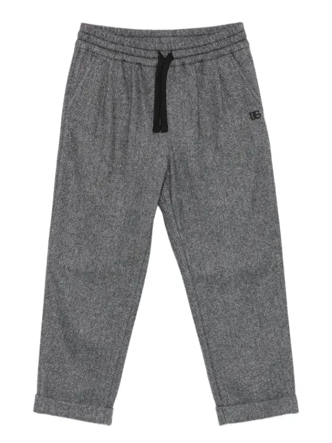Dolce & Gabbana Kids herringbone drawstring trousers