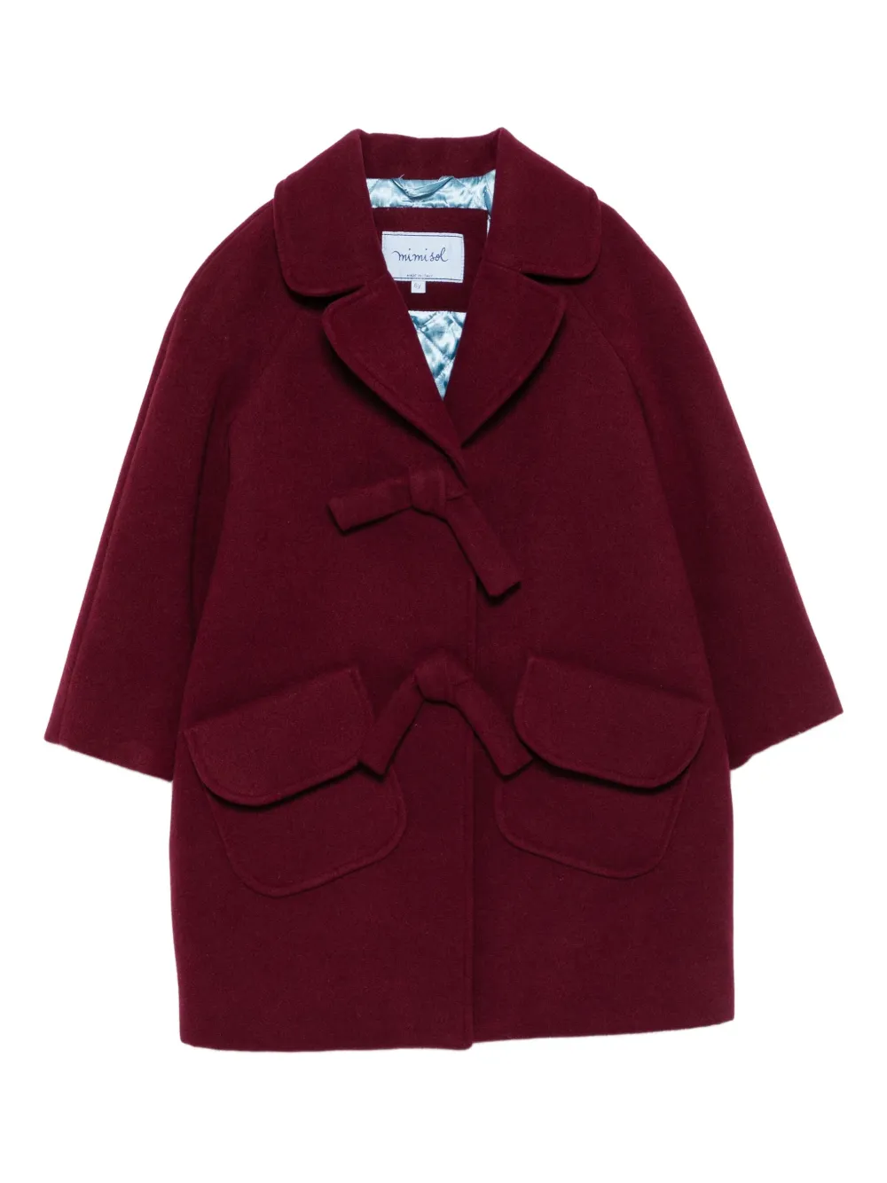 Mi Mi Sol bow-detail patch-pocket coat | Red | Image 1