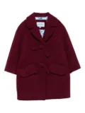 Mi Mi Sol bow-detail patch-pocket coat - Red