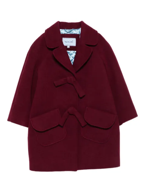Mi Mi Sol bow-detail patch-pocket coat
