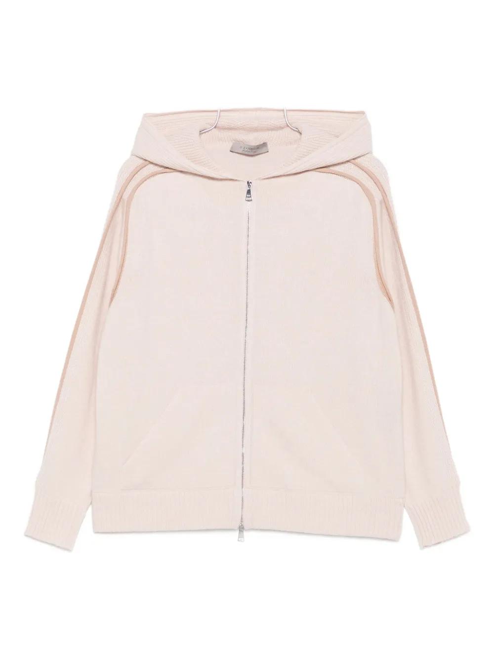 D Exterior Hooded Zip-up Cardigan In Neutral
