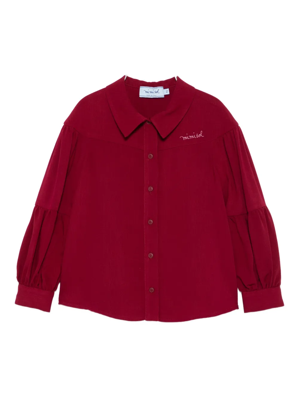 Mi Mi Sol Embroidered-logo Shirt In Burgundy