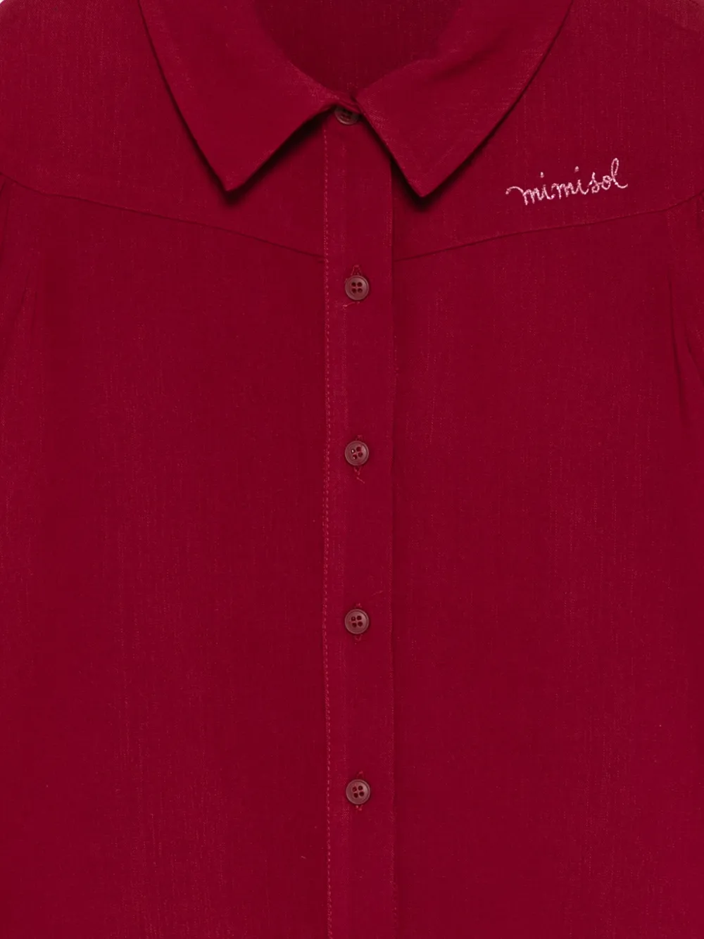 Mi Mi Sol Embroidered-logo Shirt In Burgundy