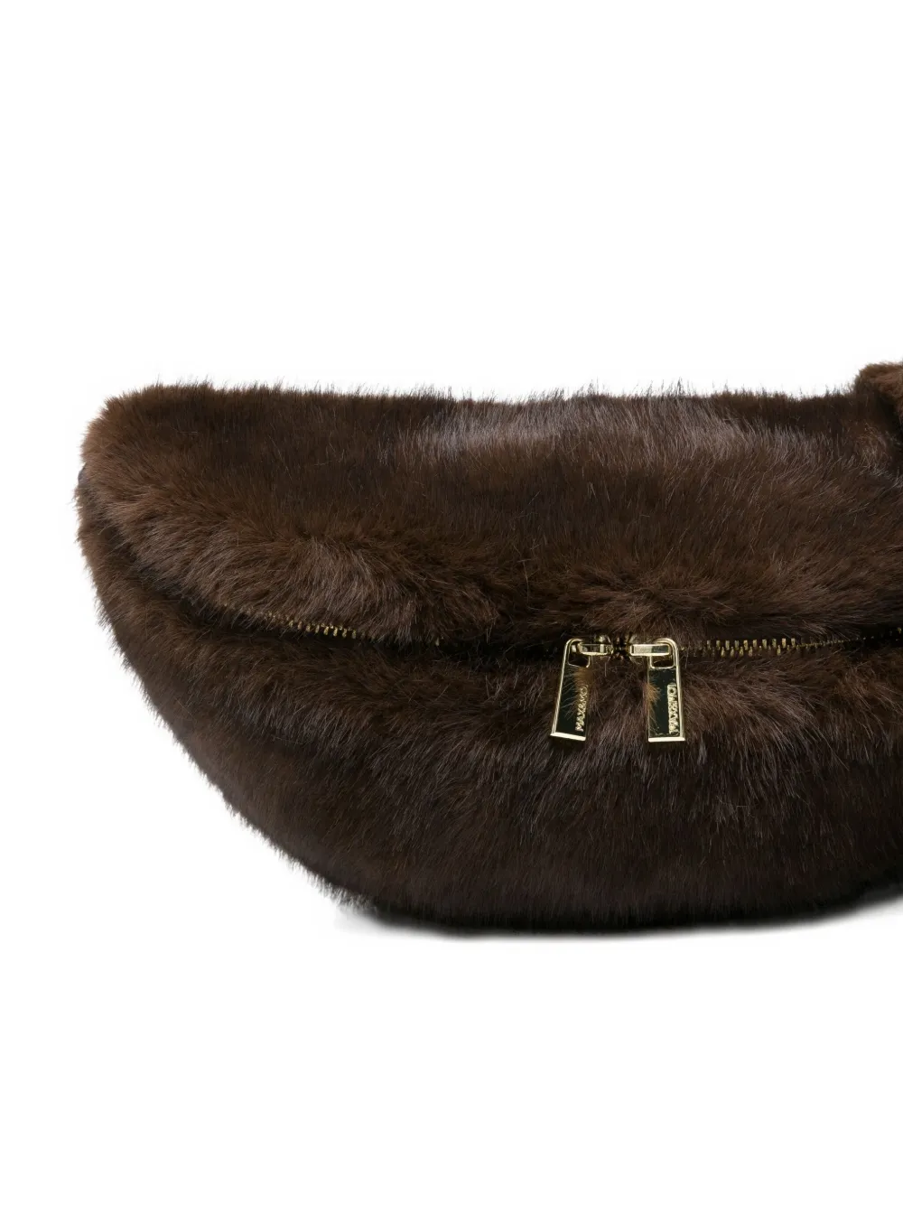 Max & Moi Logo-engraved Curved Satchel In Brown