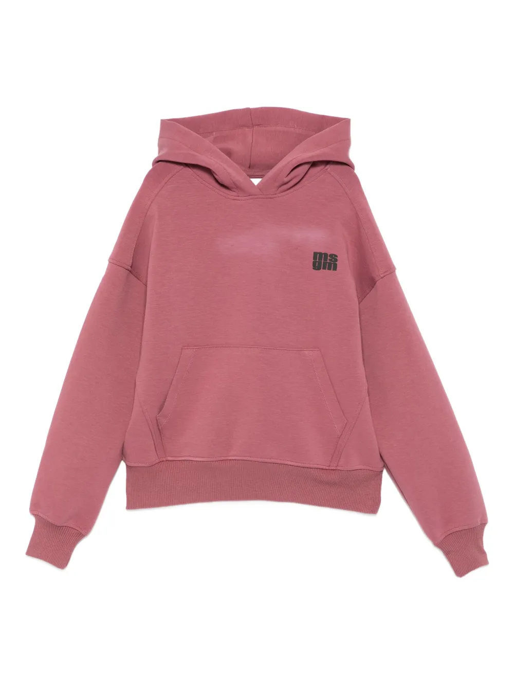 MSGM Kids logo-print kangaroo-pocket hoodie - Rosa