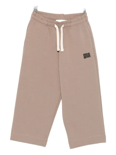 MSGM Kids pants con cordones en la pretina y logo estampado
