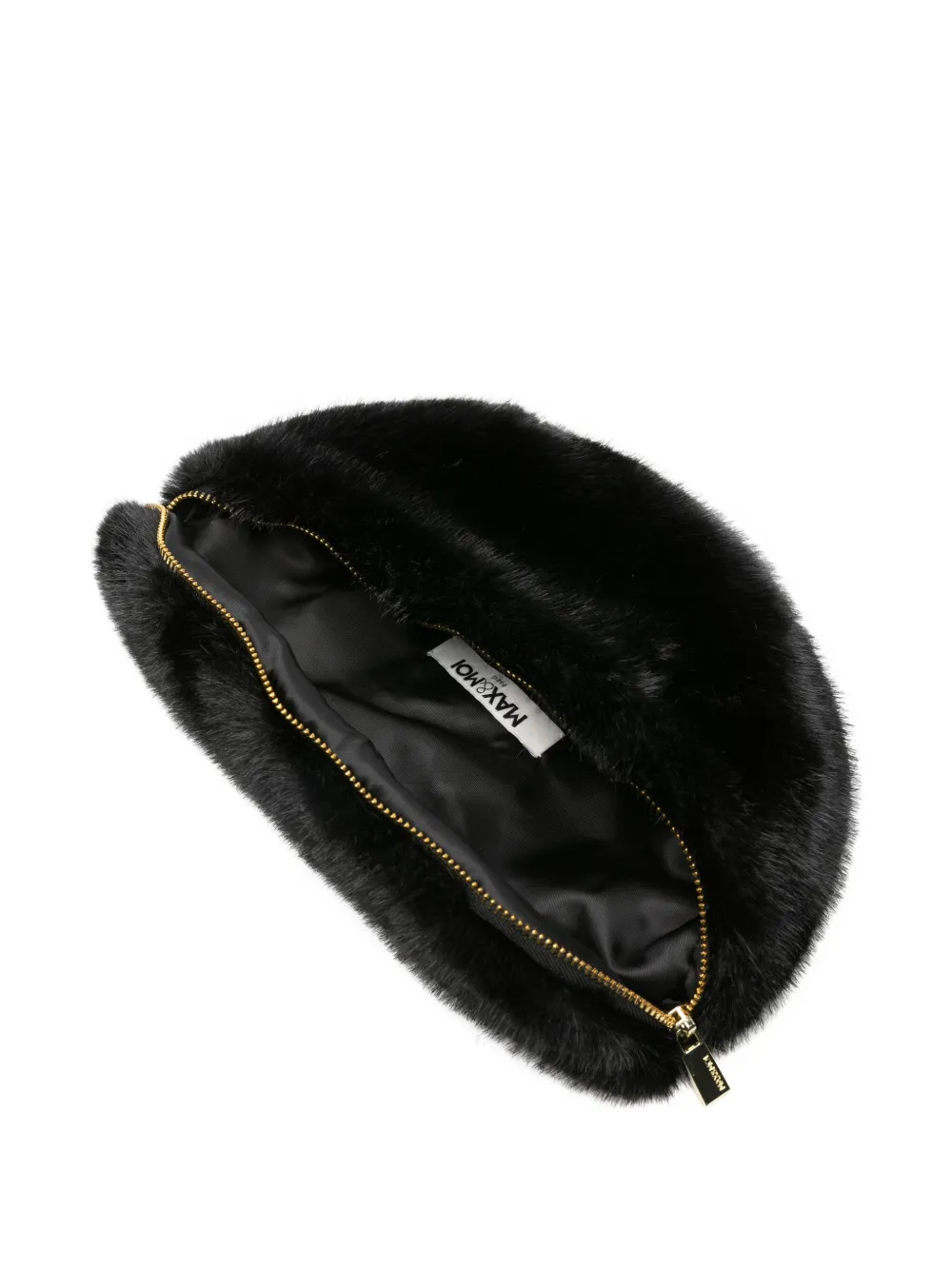 Max & Moi Logo-engraved Curved Bag In Black