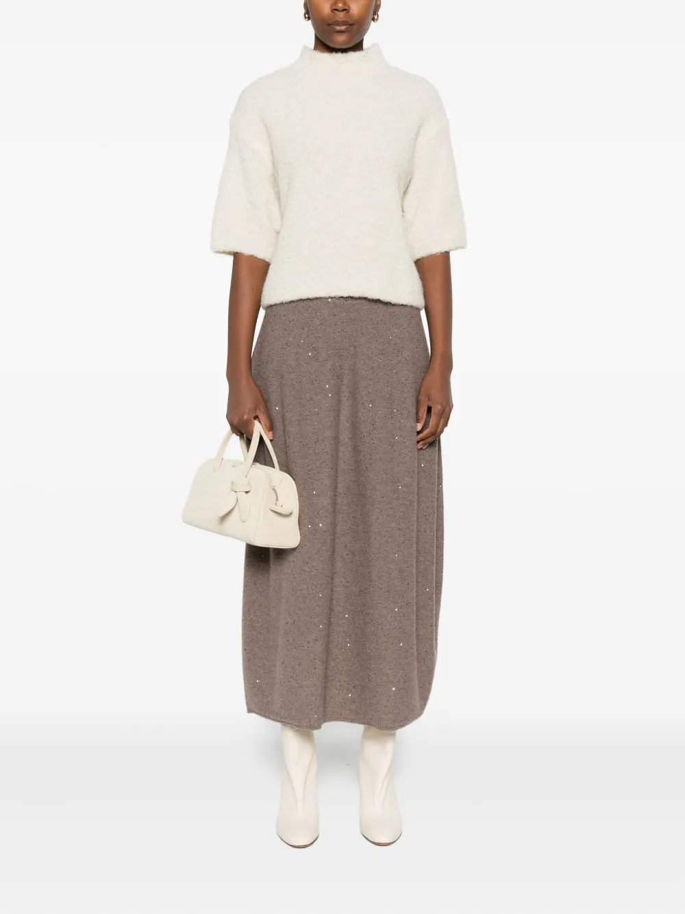 Antonelli high-neck short-sleeve sweater | Knitted Sweaters | Image 2