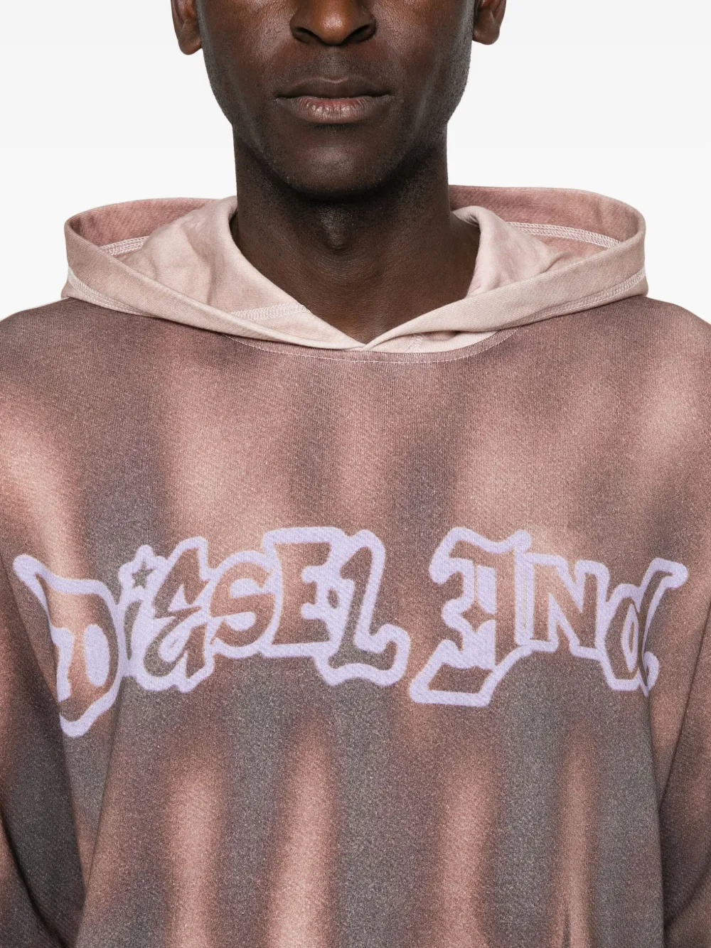 Diesel Hoodie With Graffiti Print In Brown