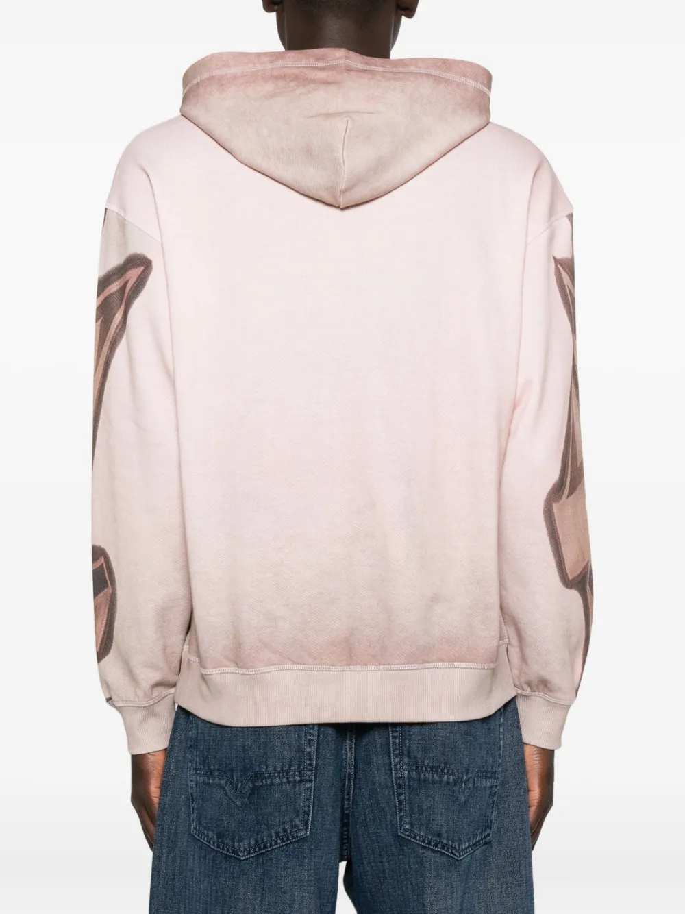 Diesel Hoodie With Graffiti Print In Brown