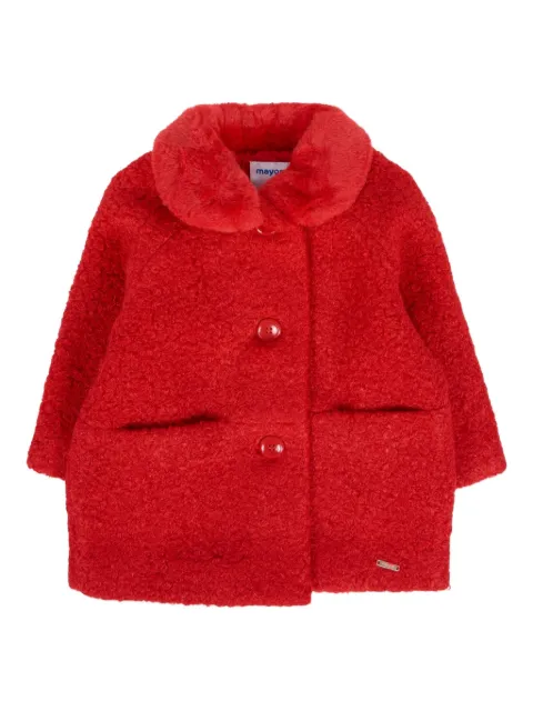 Mayoral faux-fur collar teddy coat