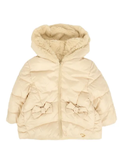 Mayoral bow quilted puffer coat
