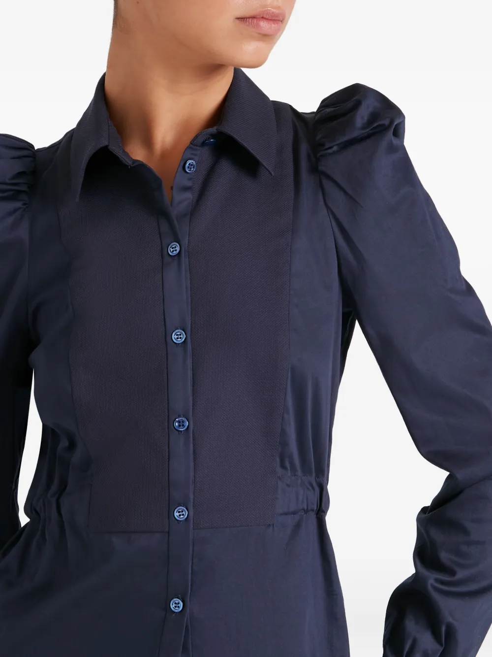 Temperley London Blouse met pofmouwen en knoopsluiting Blauw