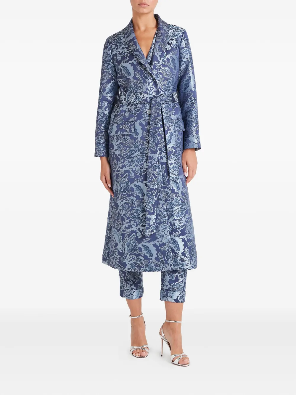 Temperley London Francis floral-brocade belted coat | Single Breasted Coats | Image 2