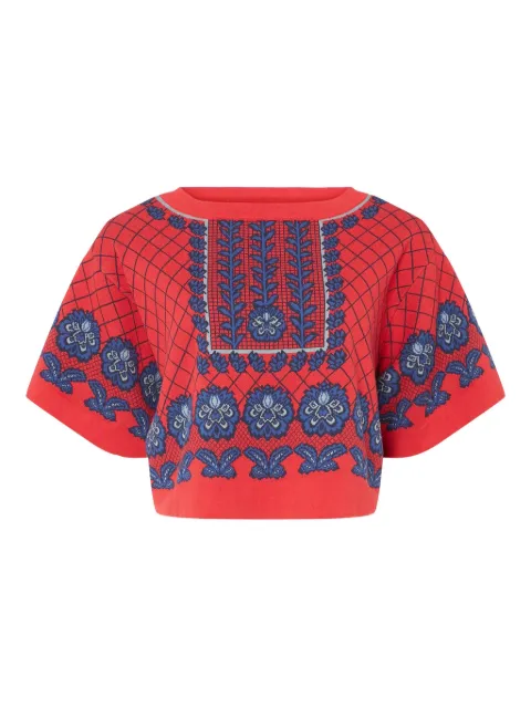 Temperley London grid-pattern T-shirt