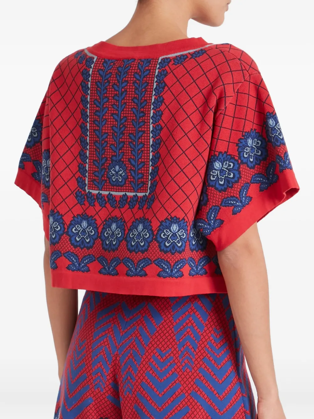 Temperley London Grid-pattern T-shirt In Pink