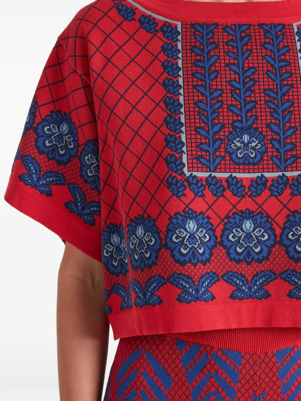 Temperley London Grid-pattern T-shirt In Pink