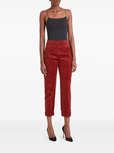 Temperley London pleated leopard-print trousers
