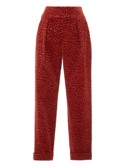 Temperley London pantalones con estampado de leopardo